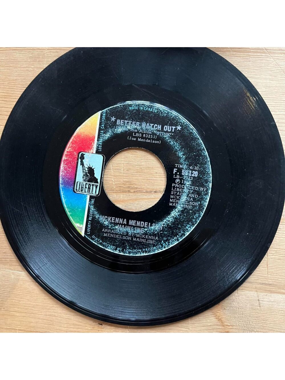 Mckenna Mendelson Mainline - Better Watch Out/She's Alright 45rpm VG+ R13